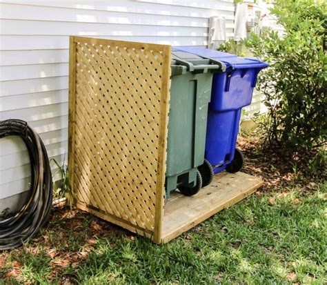 metal trash can screen enclosure|diy trash can enclosure plans.